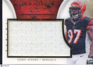 Geno Atkins 2015 Panini Immaculate Collection Immaculate Standard Jersey Patch Memorabilia /25 Cincinnati Bengals