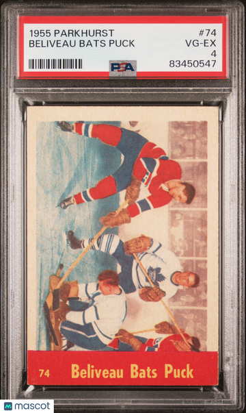 1955 Parkhurst Beliveau Bats Puck #74 PSA 4