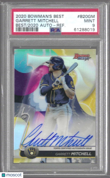 2020 Bowman's Best Best Of 2020 Autographs Garrett Mitchell #B20GM Refractor PSA 9