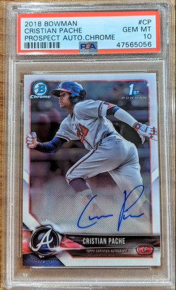 2018 Bowman Chrome Christian Pache 1st Auto PSA 10 GEM MINT