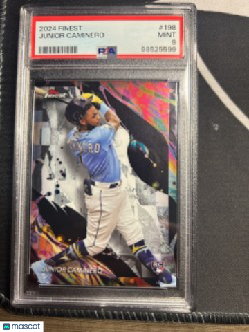 2024 Topps Finest Junior Caminero #198 Uncommon PSA 9