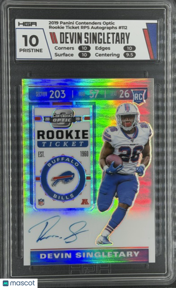 2019 Contenders Optic Devin Singletary Rookie Ticket Auto - HGA 10