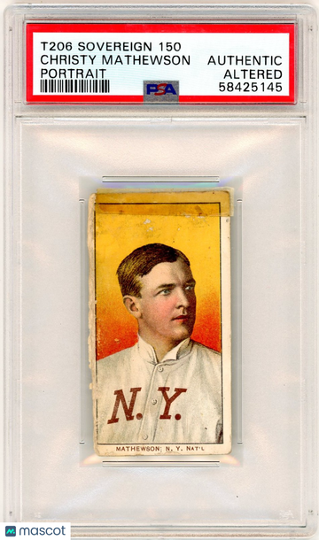 1909-11 T206 Sovereign 150 Christy Mathewson Portrait PSA A