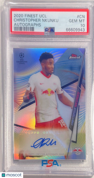 2020 Topps Finest UEFA Champions League Autographs Christopher Nkunku #CN PSA 10