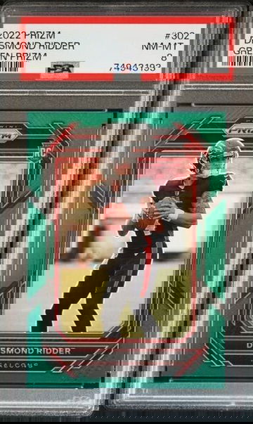 2022 Panini Prizm #302 Desmond Ridder Green Prizm PSA 8 NM-MT Rookie Card RC