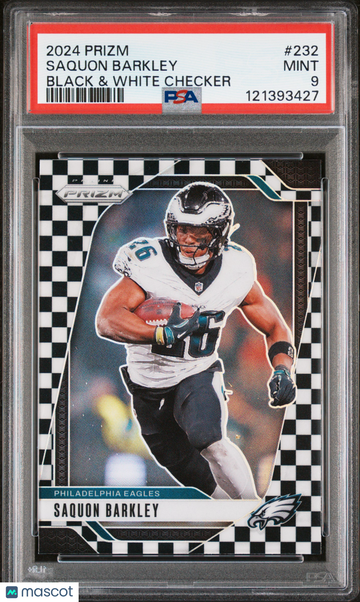 2024 Panini Prizm Saquon Barkley #232 Black & White Checker PSA 9