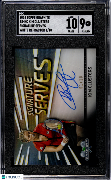 2024 Topps Graphite Kim Clijsters #SS-KC SIG. Serves White Refractor SGC 9 Auto 10