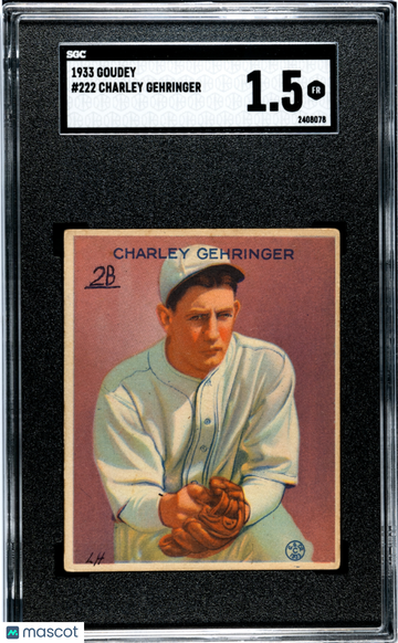 1933 Goudey Charley Gehringer #222 SGC 1.5