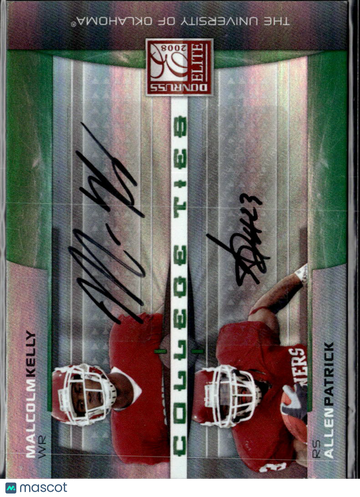 Allen Patrick Malcolm Kelly 2008 Donruss Elite College Ties Auto /50 Oklahoma Sooners