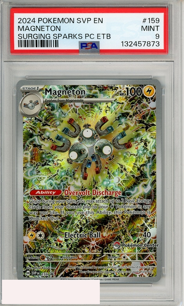 2024 POKEMON SVP EN-SV BSP MAGNETON #159 SURGING SPARKS PC ETB PSA 9 MINT
