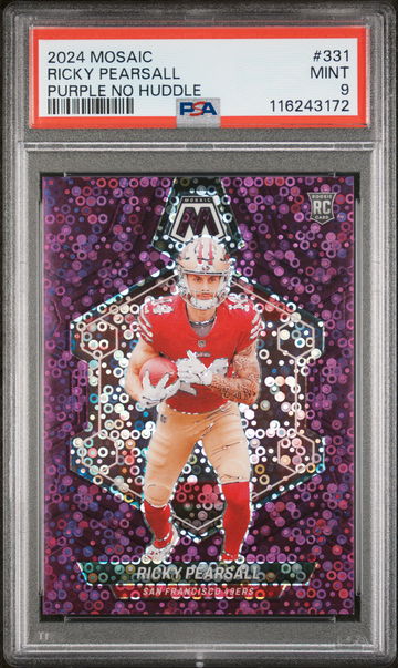 2024 Mosaic Mosaic No Huddle Purple Ricky Pearsall #331 /50 PSA 9