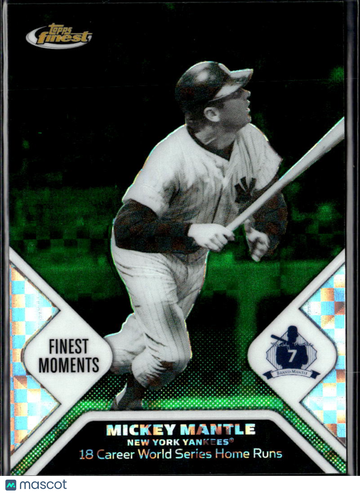 Mickey Mantle 2006 Topps Finest Finest Moments Green Refractor /10 New York Yankees