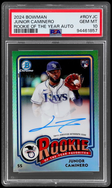 2024 Bowman Junior Caminero Rookie Of The Year Autograph PSA 10