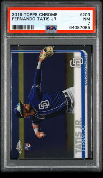 💎🧨 2019 Topps Chrome FERNANDO TATIS JR. Rookie Card RC #203 PSA 7 ⚾️👻