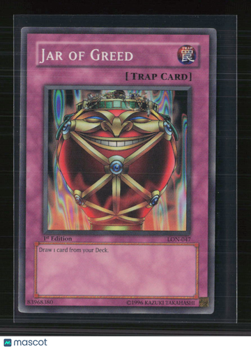 2002 Yu-Gi-Oh! Labyrinth of Nightmare Jar of Greed Super Rare 1st Edition