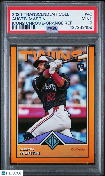 2024 Topps Transcendent Collection Transcendent Icons Chrome Austin Martin #48 Orange Ref PSA 9