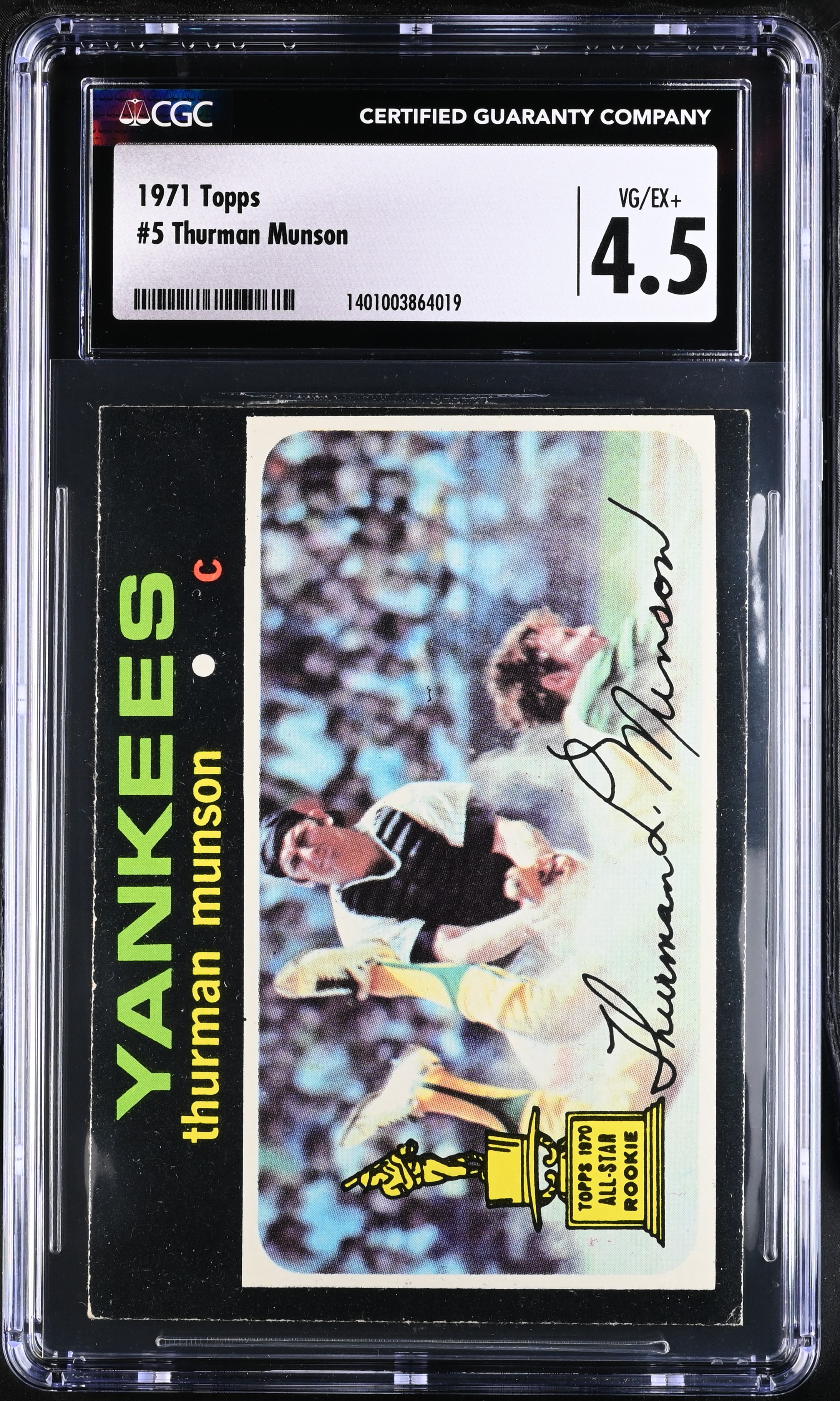 1971 Topps Thurman Munson #5 CGC 4.5 P1366