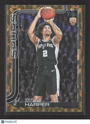 2025 Topps Flagship Dylan Harper #202 Orange Crackle /50 RC