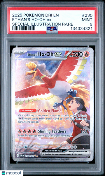 2025 Pokemon Dri EN-Destined Rivals Ethan's Ho-Oh EX Special Illustration Rare PSA 9 #230