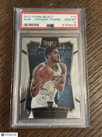 2015 Panini Select Karl-Anthony Towns #16 Concourse Rookie RC PSA 10