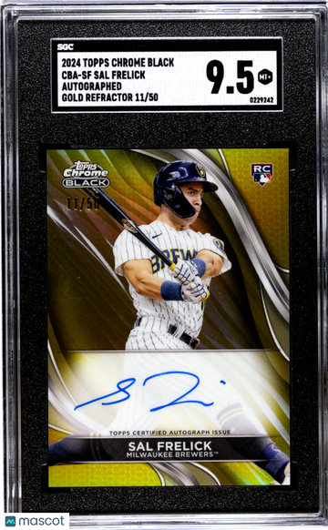 2024 Topps Chrome Black Sal Frelick #CBA-SF Autograph Gold Refractor SGC 9.5
