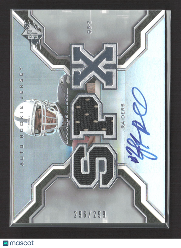 2007 Upper Deck SPx JaMarcus Russell #222 /299 Event-Worn Jersey Auto Rookie Jersey