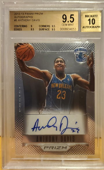 Anthony Davis panini prizm RC auto BGS 9.5