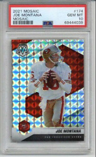 2021 PANINI MOSAIC MOSAIC #174 JOE MONTANA CARD 49ERS PSA 10 LOW POP