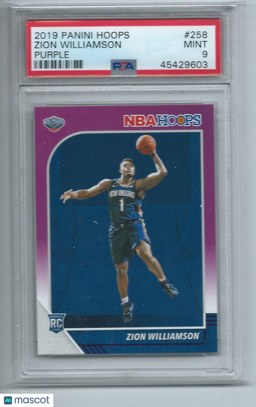 2019 Panini Hoops Zion Williamson #258 Purple PSA 9