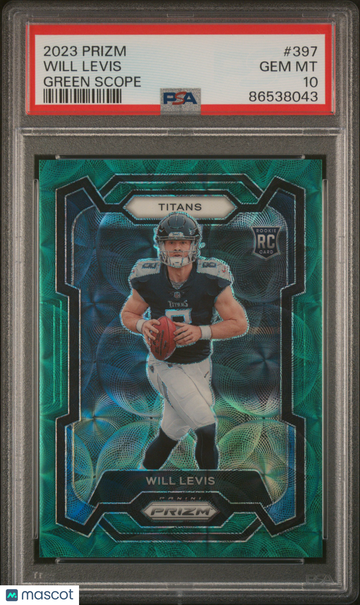 Will Levis 2023 Panini Prizm Green Scope PSA 10