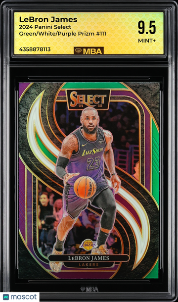 2024 Panini Select LeBron James #111 Green/White/Purple Prizm MBA 9.5
