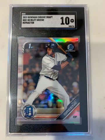 2019 Bowman Draft 1st Chrome Refractor Riley Greene SGC 10