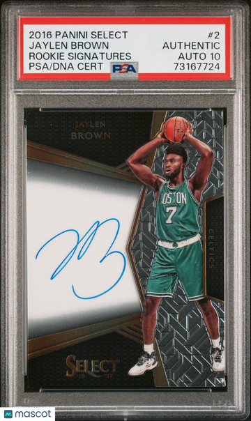 2016 Panini Select Rookie Signatures Jaylen Brown #2 /299 PSA A Auto 10