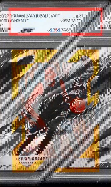 2022 Panini National 2021 VIP Gold Pack #21 Kevin Durant #/10 Gold PSA 10