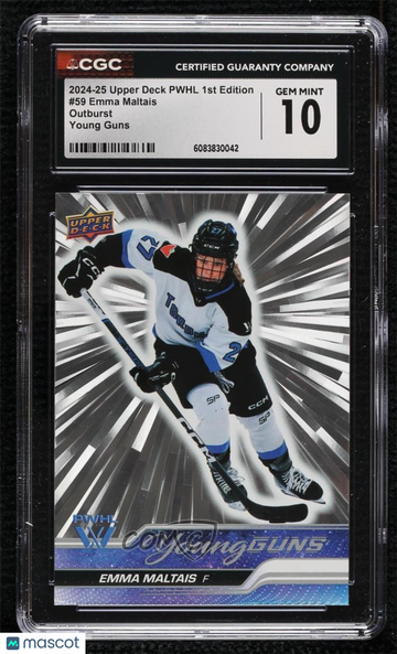 2024 Upper Deck Pwhl 1st Edition Emma Maltais #59 Outburst Parallel/Variety Rookie Base Set CGC 10