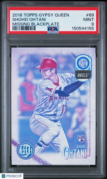 2018 Topps Gypsy Queen Shohei Ohtani #89 Missing Blackplate PSA 9