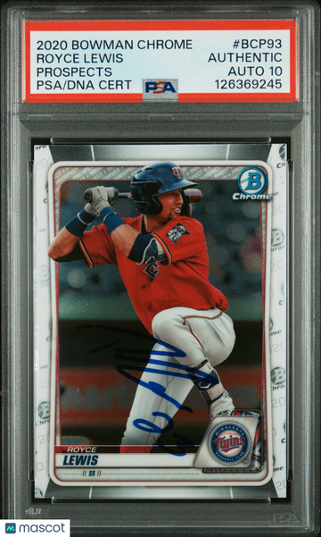 2020 Bowman Chrome Prospects Royce Lewis #BCP93 PSA A Auto 10