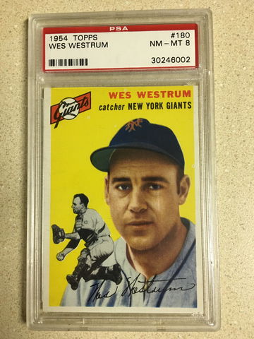 1954 Topps #180 Wes Westrum PSA 8 NM-MT GIANTS 