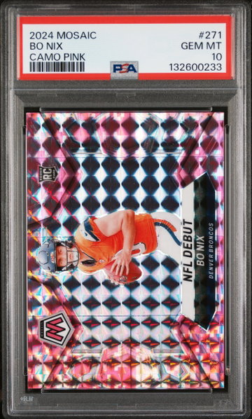 2024 Mosaic Mosaic Camo Pink Bo Nix #271 PSA 10