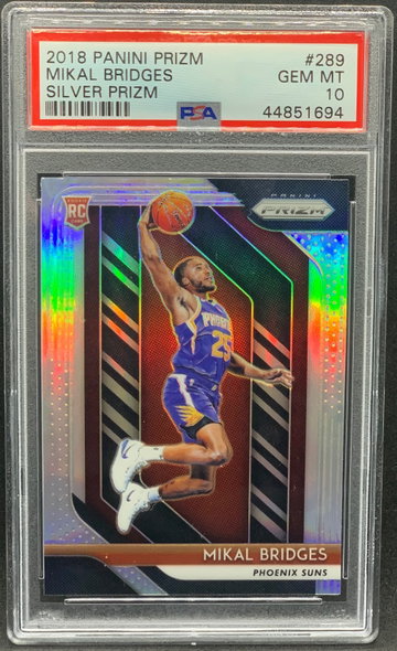 Mikal Bridges 2018 Panini Prizm Silver PSA 10
