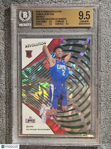 2018 Revolution Chinese New Year Emerald Shai Gilgeous-Alexander #103 /88 Rookie RC New Label BGS 9.5