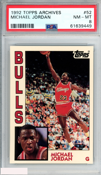 1992 TOPPS ARCHIVES MICHAEL JORDAN #52 CHICAGO BULLS HOF PSA 8 NM-MT