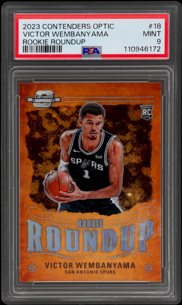 2023 Panini Contenders Optic Victor Wembanyama Rookie Roundup PSA 9 RC