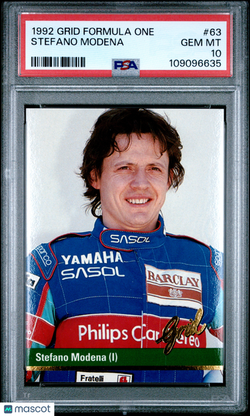 1992 Grid Formula One Stefano Modena #63 PSA 10