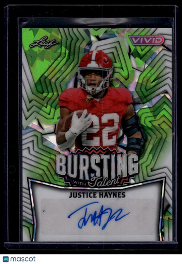 2025 Leaf Vivid Justice Haynes #TA-JH1 Bursting With Talent Auto Prismatic Green SN AU