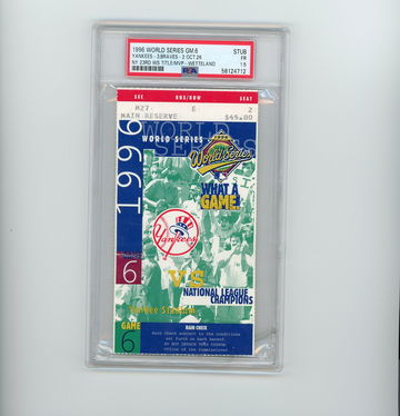 NY Yankees '96 WS Clincher Game 6 Ticket Stub PSA 1.5