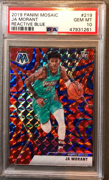 2019-20 Panini Mosaic JA Morant Reactive Blue PSA 10