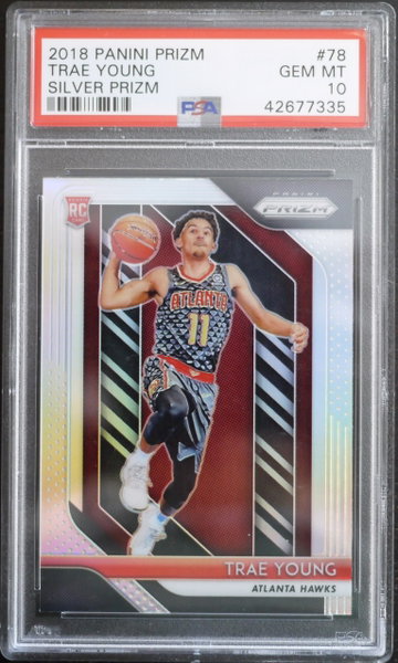 PSA 10 - 2018 PANINI PRIZM TRAE YOUNG RC #78 SILVER PRIZM