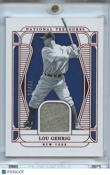 Lou Gehrig 2025 National Treasures Game Worn Patch New York Yankees 72/75