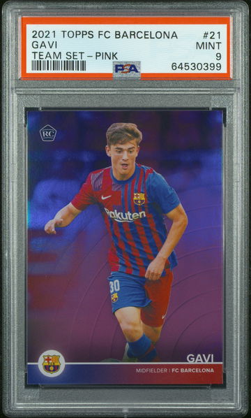 GAVI PINK /99 FC Barcelona Team Set 2021 Topps Rookie Card 21 PSA 9 RC
